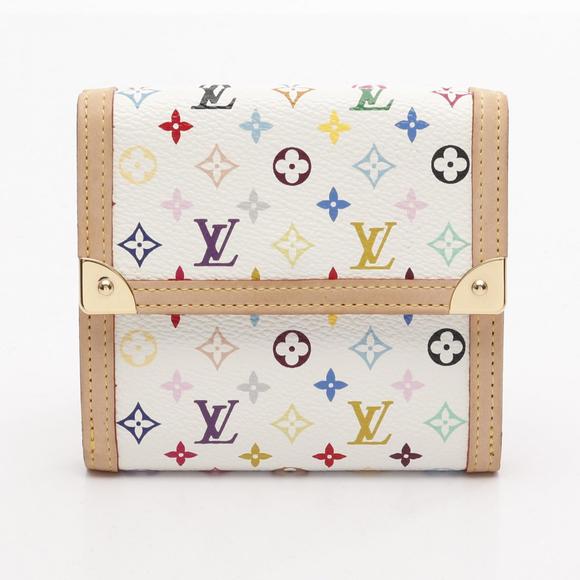 Louis Vuitton Wallet White Carte Porte Ville Blanc Multicolor Monnaie - Picture 1 of 8